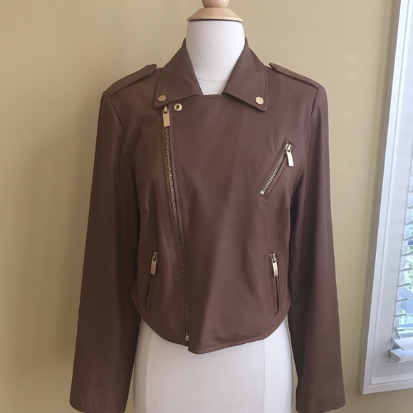 Chico's Jackets & Blazers - Chico’s Genuine Super Soft Bwn Leather Crop Jacket